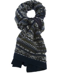 dunkelblauer Schal mit Norwegermuster von Sacai