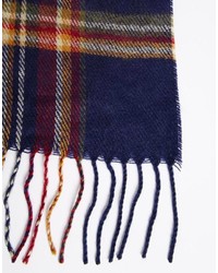 dunkelblauer Schal mit Schottenmuster von Asos