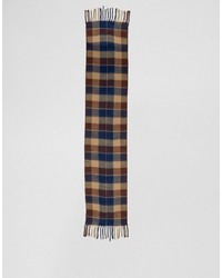 dunkelblauer Schal mit Schottenmuster von Reclaimed Vintage