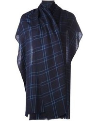 dunkelblauer Schal mit Schottenmuster
