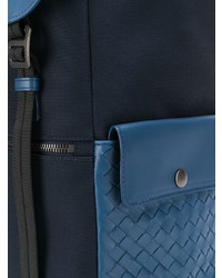 dunkelblauer Segeltuch Rucksack von Bottega Veneta
