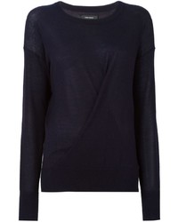 dunkelblauer Seide Pullover mit einem Rundhalsausschnitt von Isabel Marant