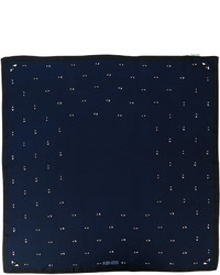 dunkelblauer Seideschal mit geometrischem Muster von Kenzo