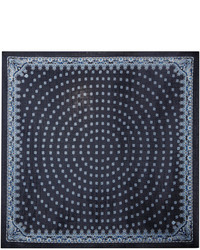 dunkelblauer Seideschal mit Paisley-Muster von Saint Laurent