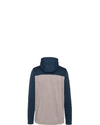 dunkelblauer Strick Fleece-Pullover mit einem Kapuze von OCK