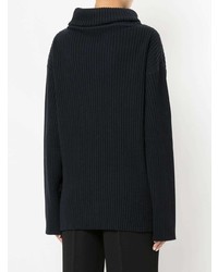 dunkelblauer Strick Oversize Pullover von The Gigi