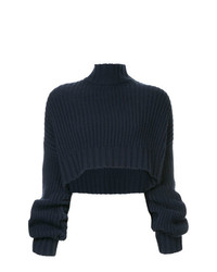 dunkelblauer Strick Oversize Pullover von Dion Lee