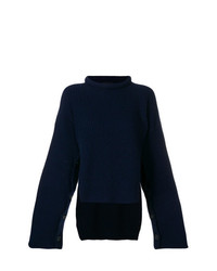 dunkelblauer Strick Oversize Pullover von Erika Cavallini