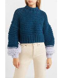 dunkelblauer Strick Oversize Pullover von The Knitter