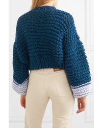 dunkelblauer Strick Oversize Pullover von The Knitter