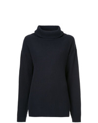 dunkelblauer Strick Oversize Pullover von The Gigi