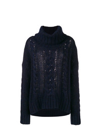 dunkelblauer Strick Oversize Pullover von Woolrich