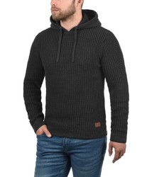 dunkelblauer Strick Pullover mit einem Kapuze von BLEND