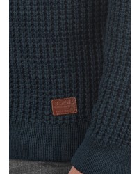 dunkelblauer Strick Pullover mit einem Kapuze von BLEND