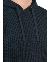 dunkelblauer Strick Pullover mit einem Kapuze von BLEND