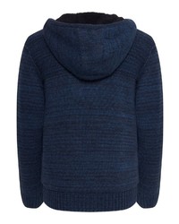 dunkelblauer Strick Pullover mit einem Kapuze von BLEND