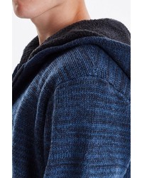 dunkelblauer Strick Pullover mit einem Kapuze von BLEND