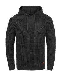 dunkelblauer Strick Pullover mit einem Kapuze von BLEND