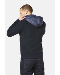 dunkelblauer Strick Pullover mit einem Kapuze von Bugatti