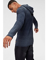 dunkelblauer Strick Pullover mit einem Kapuze von edc by Esprit