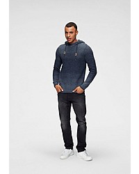 dunkelblauer Strick Pullover mit einem Kapuze von edc by Esprit