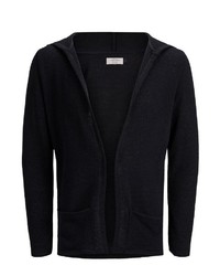 dunkelblauer Strick Pullover mit einem Kapuze von Jack & Jones