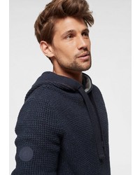 dunkelblauer Strick Pullover mit einem Kapuze von Jack & Jones