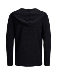 dunkelblauer Strick Pullover mit einem Kapuze von Jack & Jones