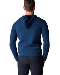 dunkelblauer Strick Pullover mit einem Kapuze von Marc O'Polo