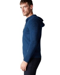 dunkelblauer Strick Pullover mit einem Kapuze von Marc O'Polo