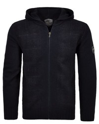 dunkelblauer Strick Pullover mit einem Kapuze von RAGMAN