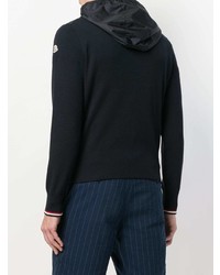 dunkelblauer Strick Pullover mit einem Kapuze von Moncler