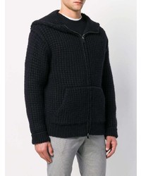 dunkelblauer Strick Pullover mit einem Kapuze von Maison Flaneur