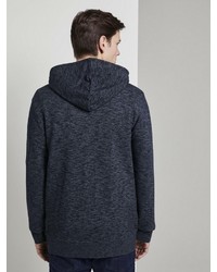 dunkelblauer Strick Pullover mit einem Kapuze von Tom Tailor Denim