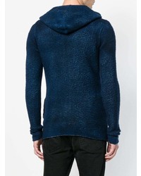 dunkelblauer Strick Pullover mit einem Kapuze von Avant Toi