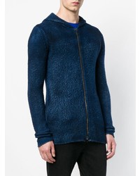 dunkelblauer Strick Pullover mit einem Kapuze von Avant Toi