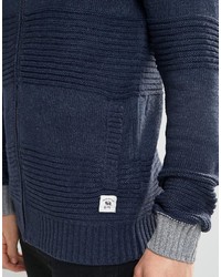 dunkelblauer Strick Pullover mit einem Reißverschluß von Bellfield