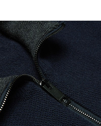 dunkelblauer Strick Pullover mit einem Reißverschluß von Burberry