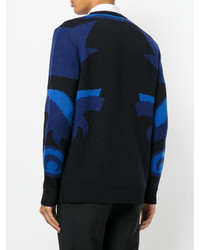 dunkelblauer Strick Pullover mit einem Rundhalsausschnitt von Givenchy