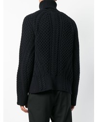 dunkelblauer Strick Rollkragenpullover von Alexander McQueen