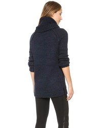 dunkelblauer Strick Rollkragenpullover von Alice + Olivia