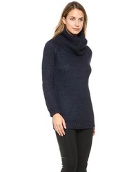 dunkelblauer Strick Rollkragenpullover von Alice + Olivia