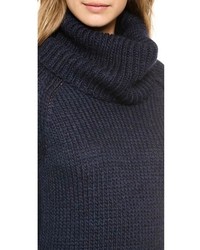 dunkelblauer Strick Rollkragenpullover von Alice + Olivia