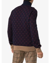 dunkelblauer Strick Rollkragenpullover von Gucci