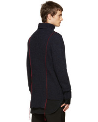 dunkelblauer Strick Rollkragenpullover von Yang Li