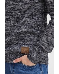 dunkelblauer Strick Rollkragenpullover von Solid