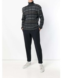 dunkelblauer Strick Rollkragenpullover von Maison Flaneur