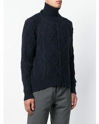 dunkelblauer Strick Rollkragenpullover von Jil Sander