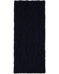 dunkelblauer Strick Schal von Jil Sander