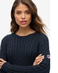 dunkelblauer Strick Strickpullover von Superdry